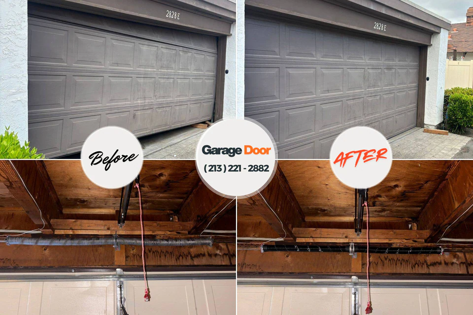 Before and after: garage door repair Watertown, SD